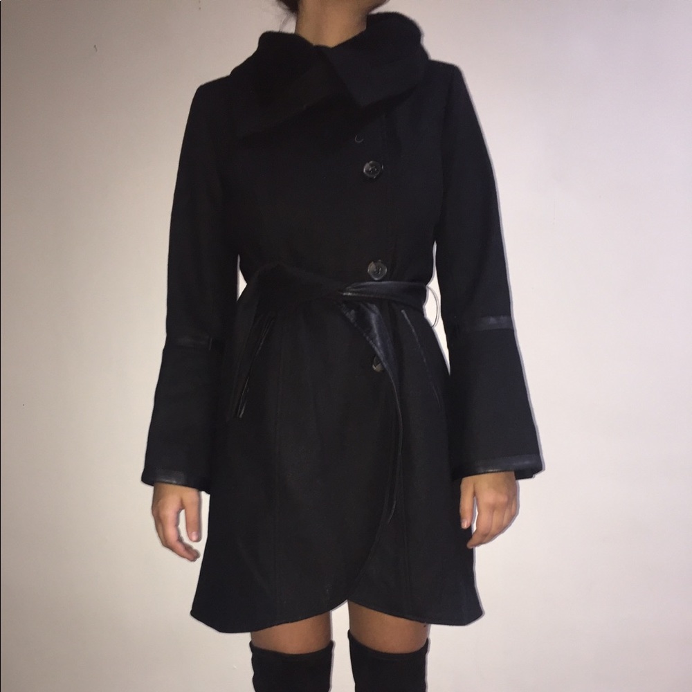 SOLD! BCBG Black Winter Peacoat